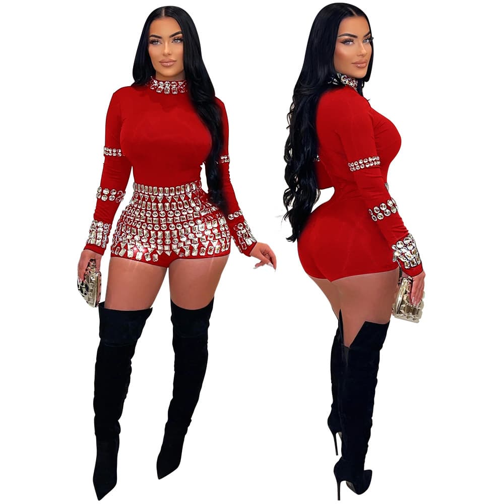Body feminino de corte justo com strass 2