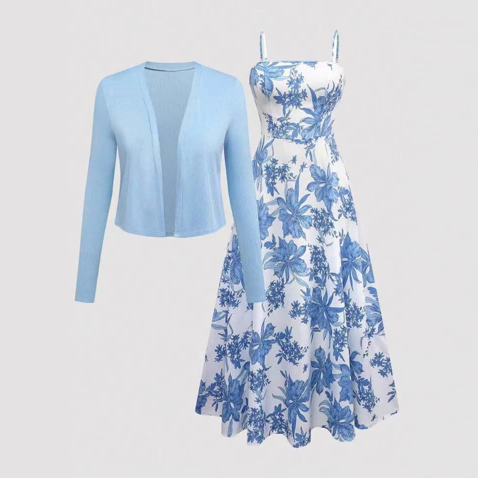 Conjunto de vestido elegante de duas peças para mulheres 5