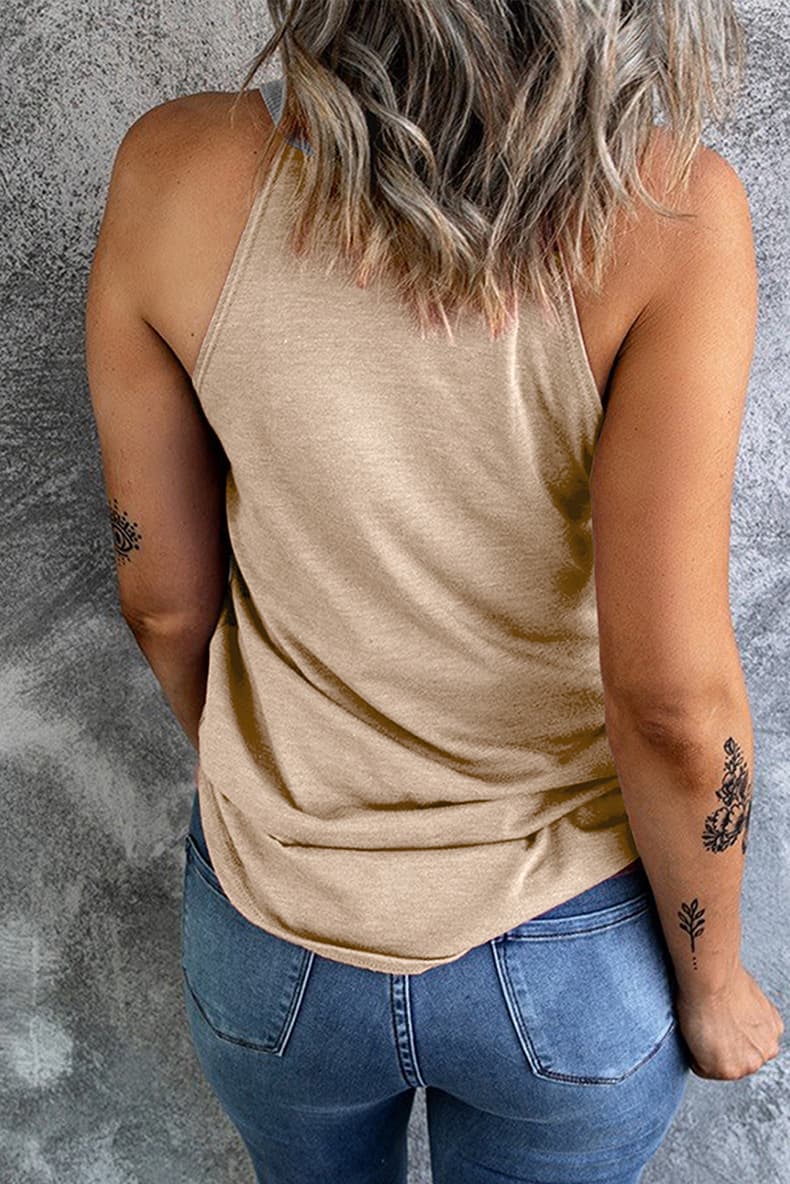 Blusa feminina casual, folgada e sem mangas 7