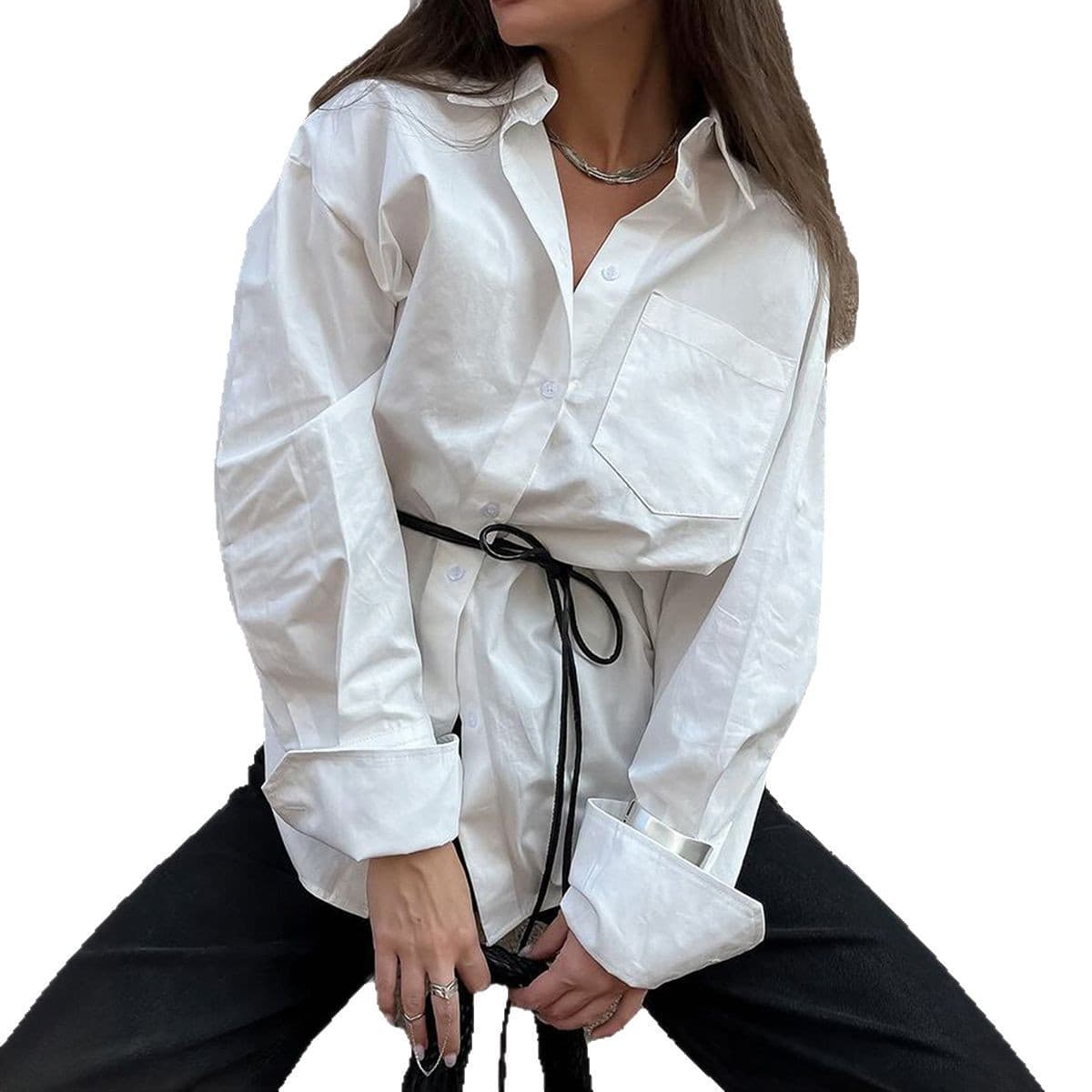 Cardigã branco feminino para deslocamento diário