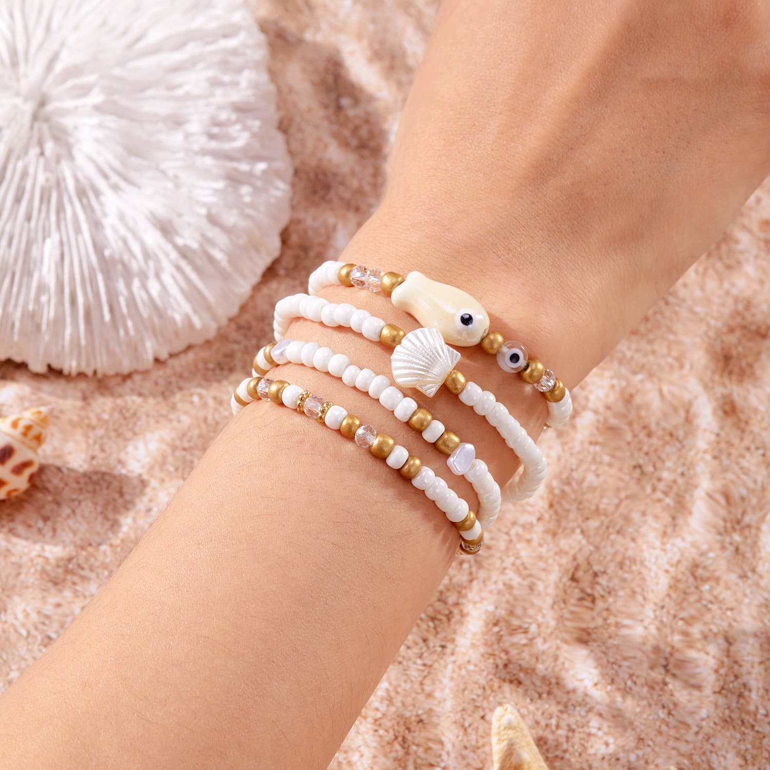 Conjunto de pulseira boêmia para férias femininas 5
