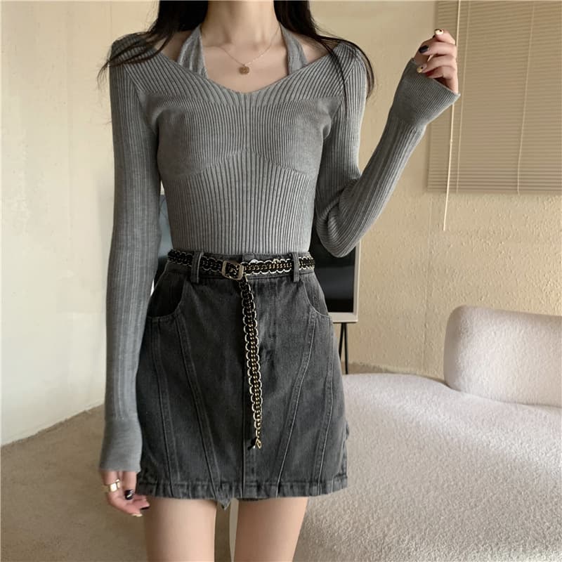 Blusa de malha personalizada da moda para mulheres 6