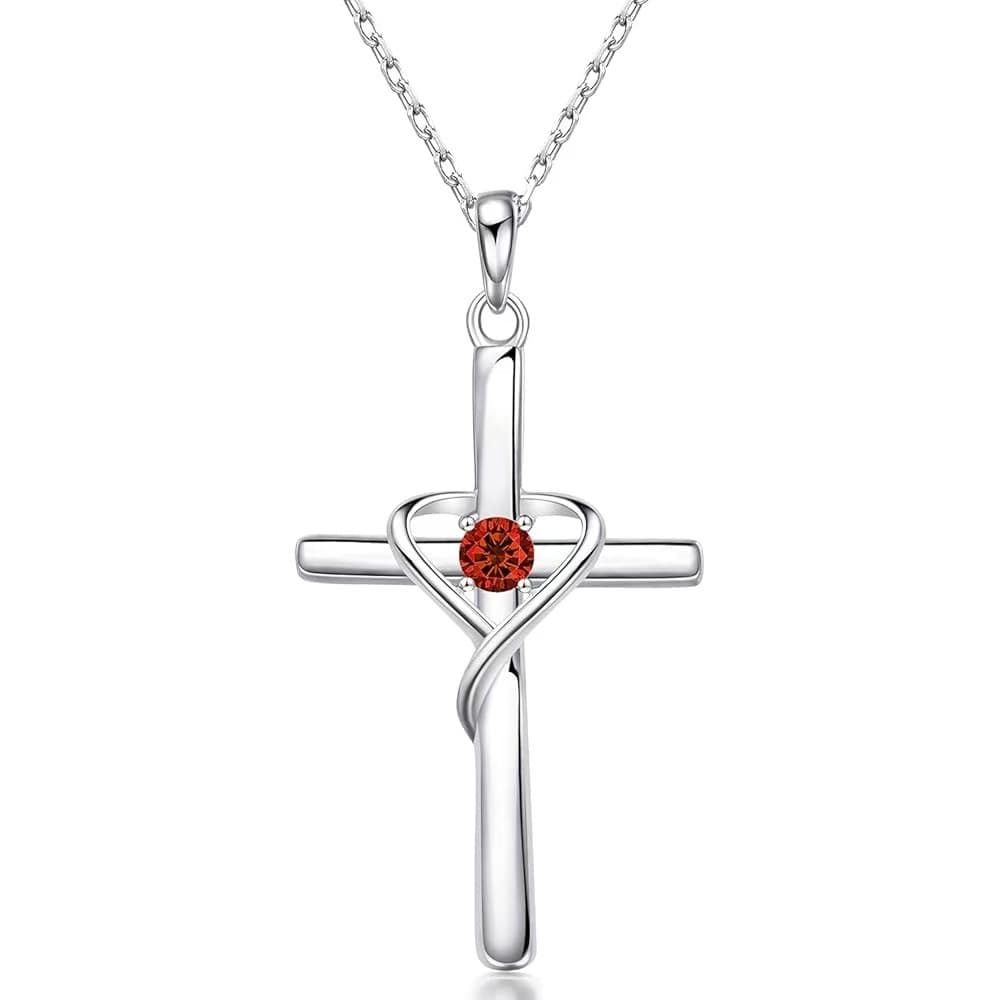 Colar Com Pingente De Cruz Em Formato De CoraçãO Cravejado De Diamantes, Perfeito Para A PáScoa.
