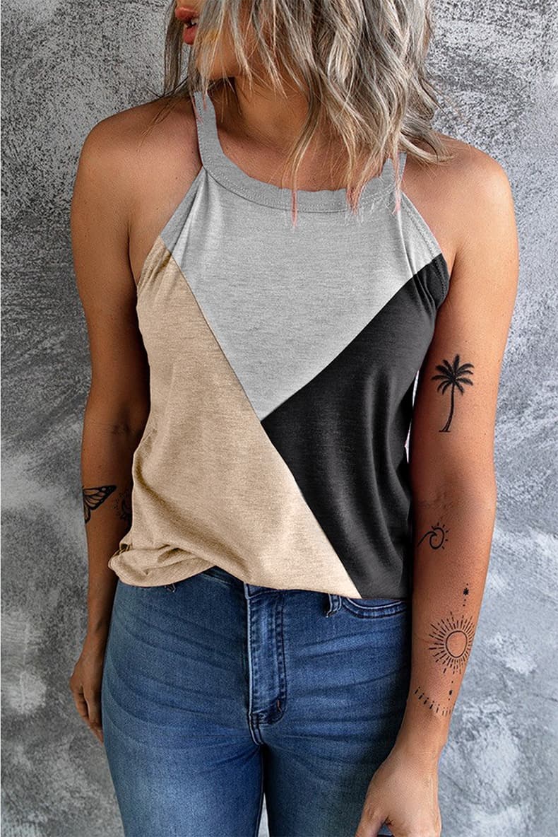 Blusa feminina casual, folgada e sem mangas 9