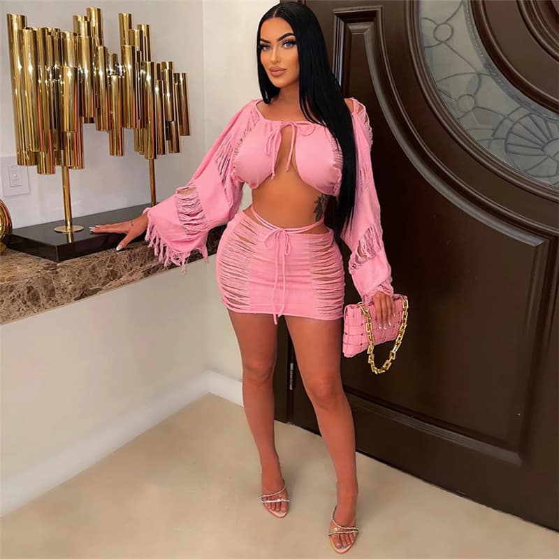 Conjunto Feminino Com Saia De Cintura Alta E Top. 6