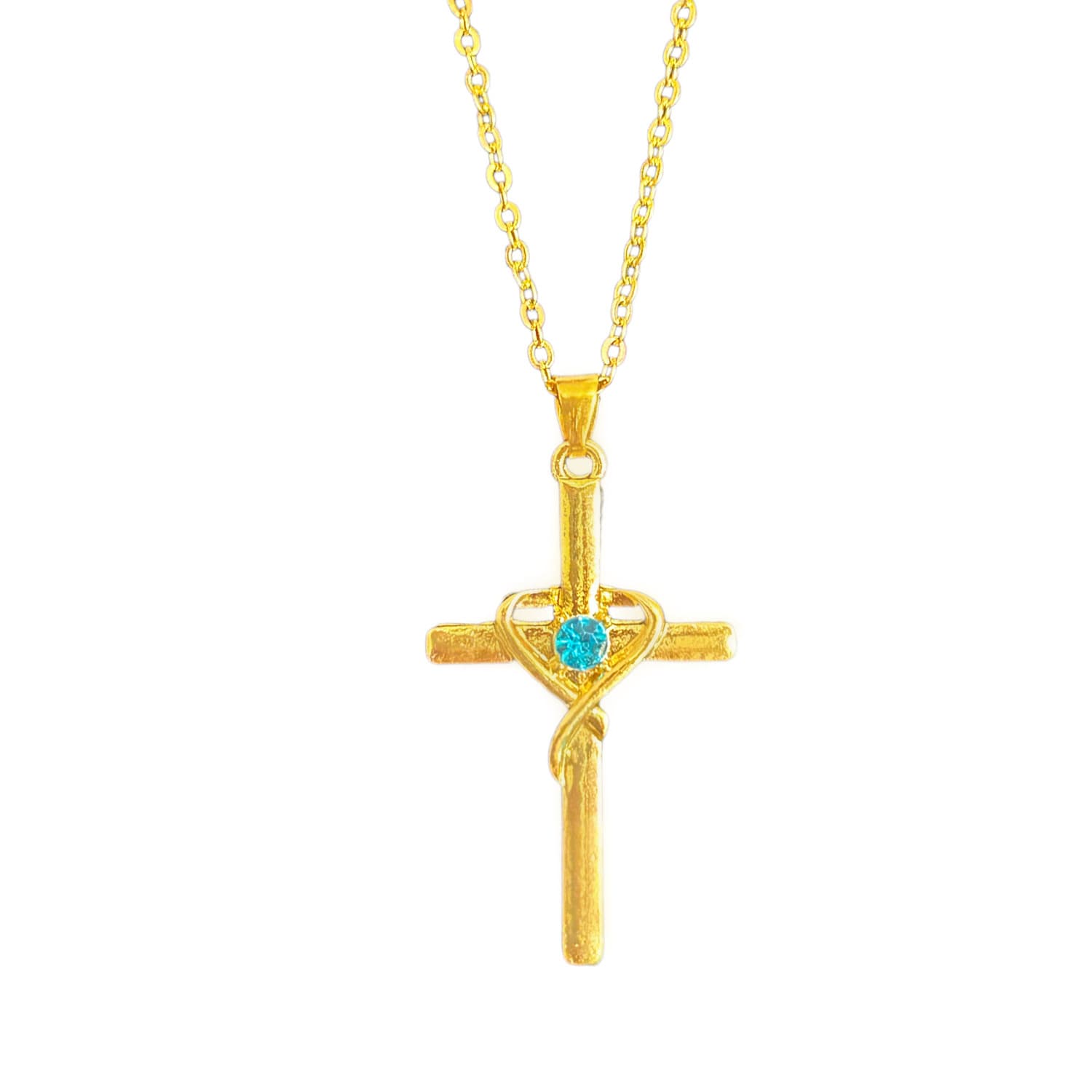 Colar Com Pingente De Cruz Em Formato De CoraçãO Cravejado De Diamantes, Perfeito Para A PáScoa.