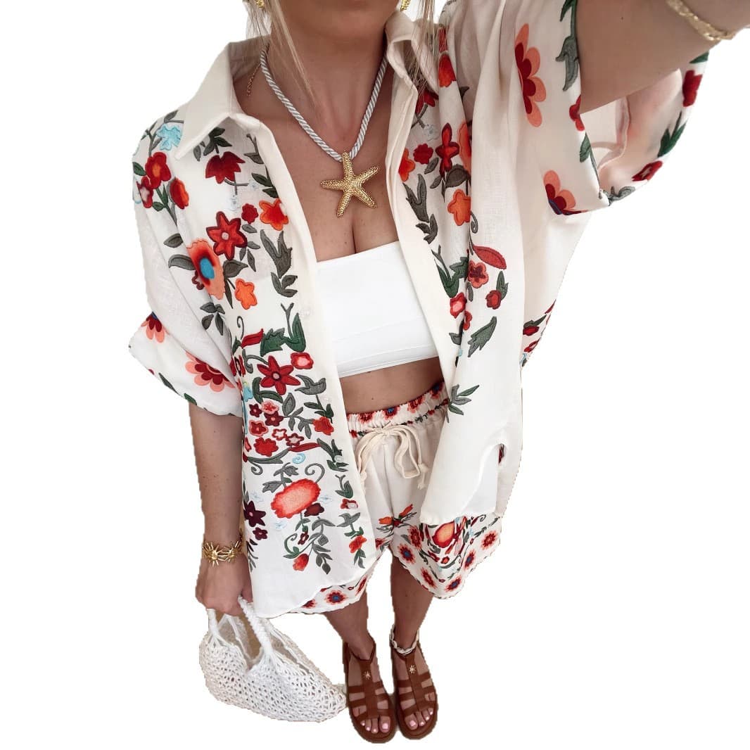 Camisa de linho casual para mulheres 3