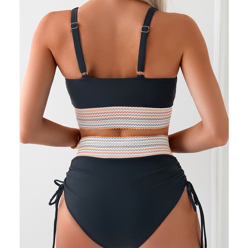 BiquíNi Feminino Sexy Com Decote Em V Profundo E Costas Nuas