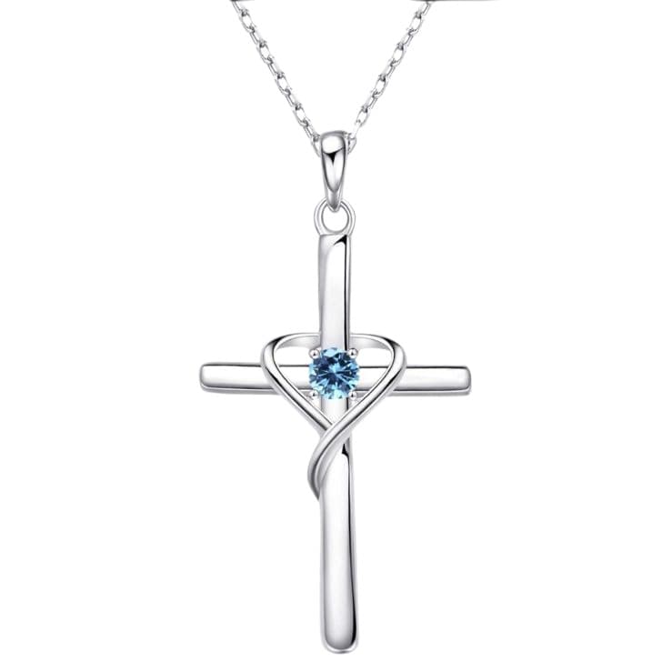 Colar Com Pingente De Cruz Em Formato De CoraçãO Cravejado De Diamantes, Perfeito Para A PáScoa.