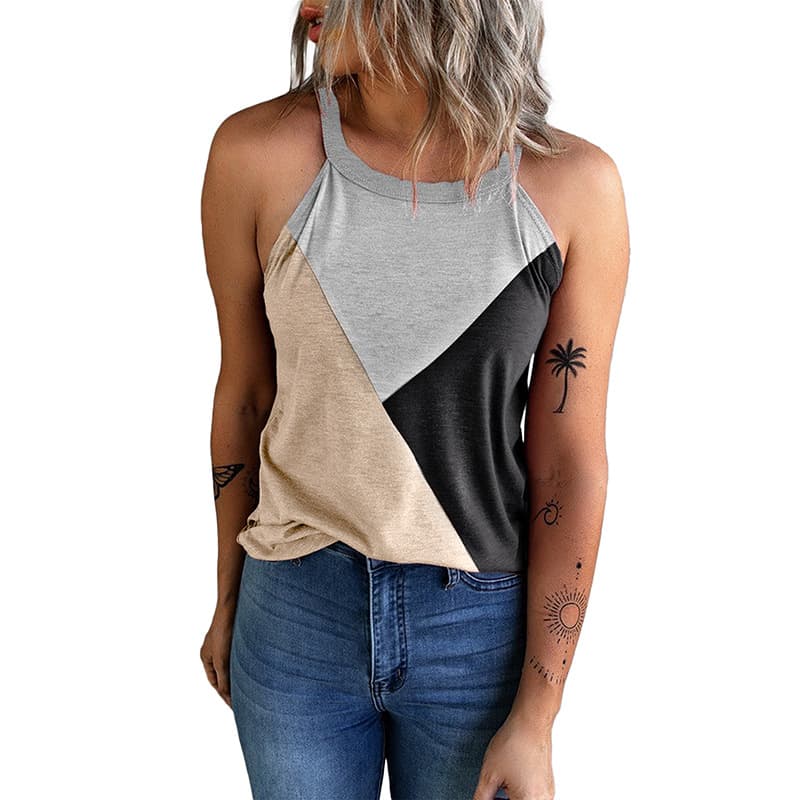 Blusa feminina casual, folgada e sem mangas 8