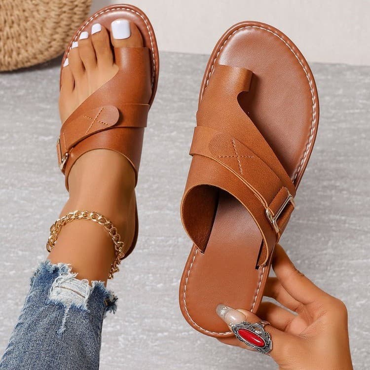 Chinelo Feminino Casual De Salto Baixo