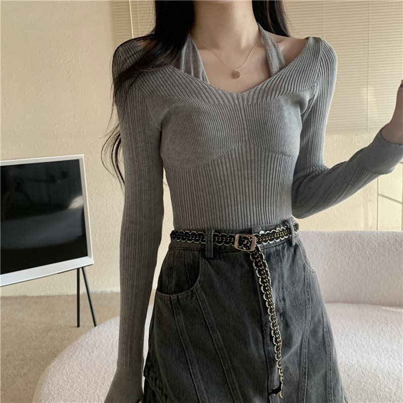 Blusa de malha personalizada da moda para mulheres 4