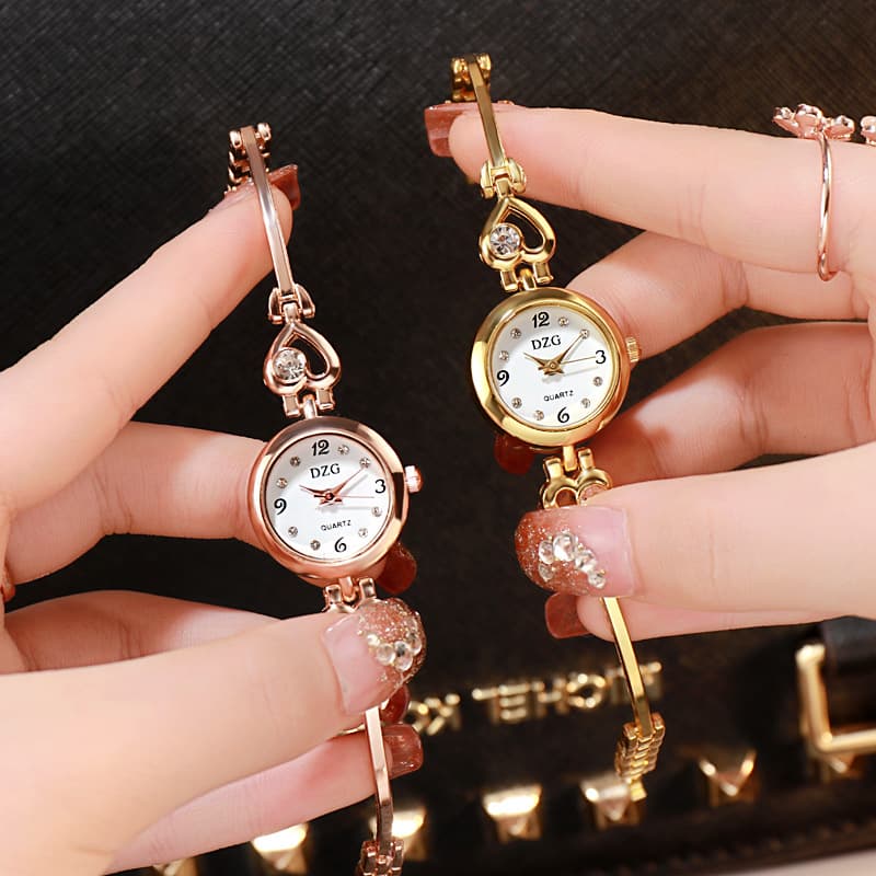 Joias simples com strass para mulheres, relógio casual 7