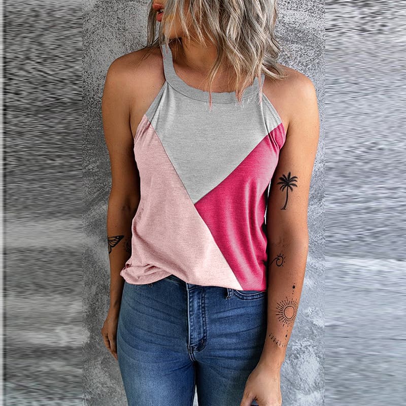 Blusa feminina casual, folgada e sem mangas 4
