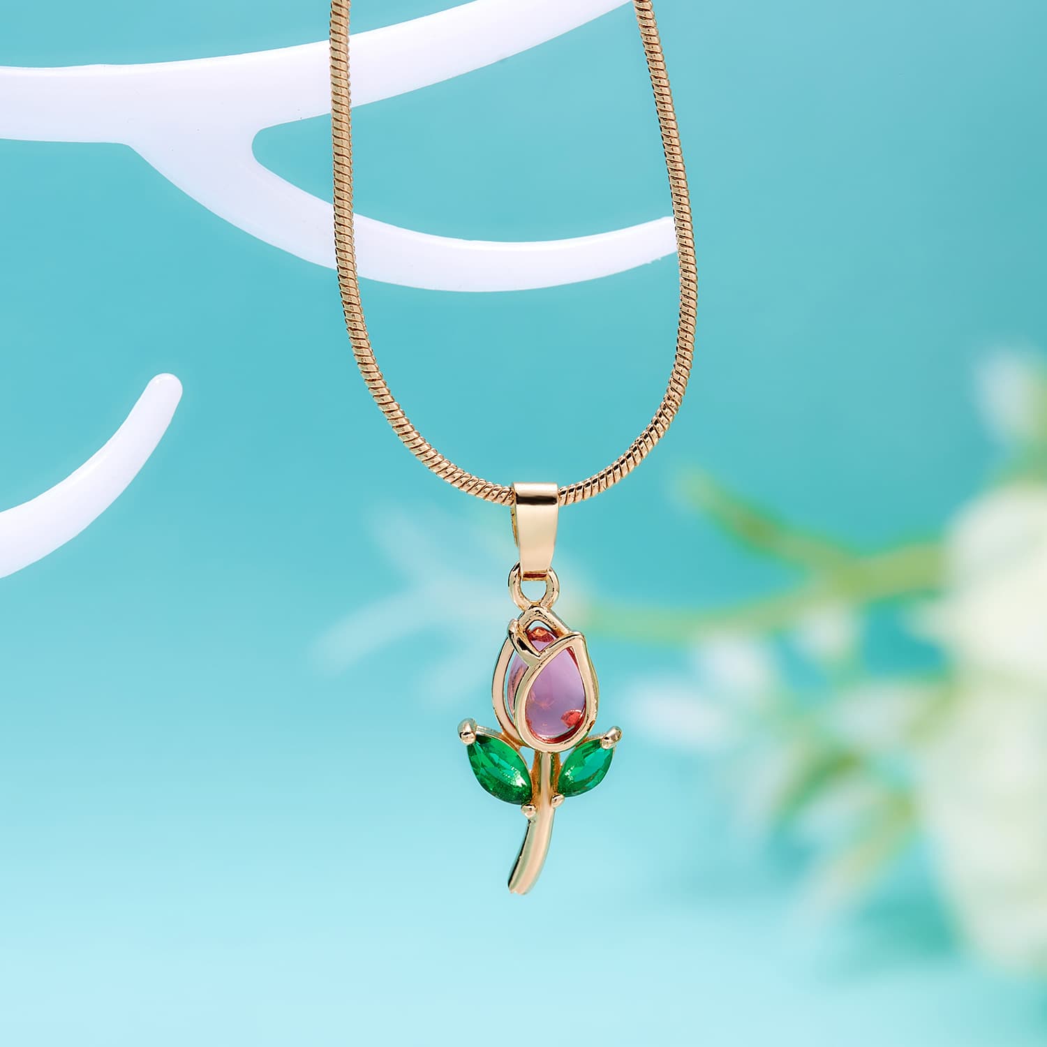 Colar elegante de tulipas para mulheres 10