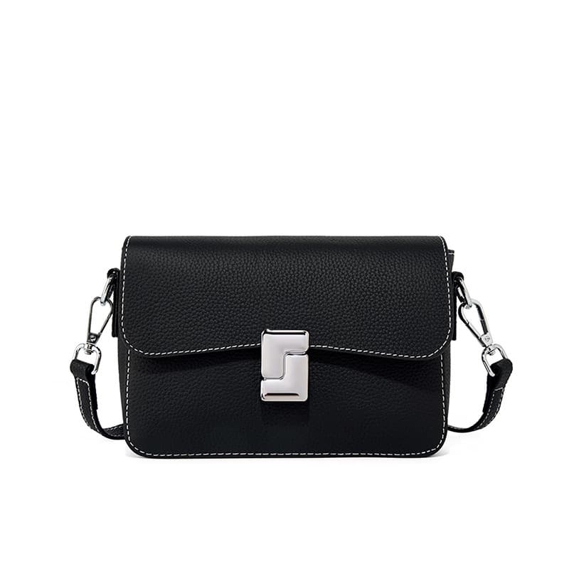 Bolsa quadrada feminina em couro legítimo