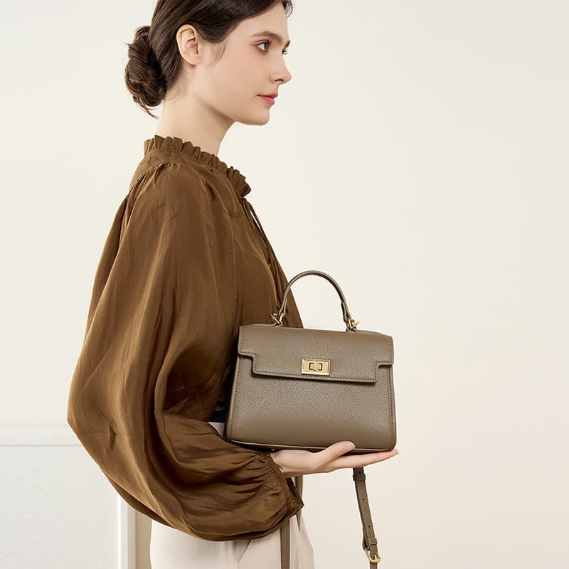 Bolsa feminina de couro bovino versátil e popular 3