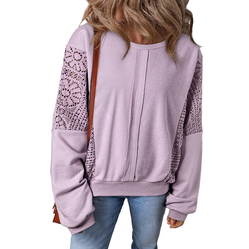 Blusa feminina estilo pulôver com ombros soltos 4