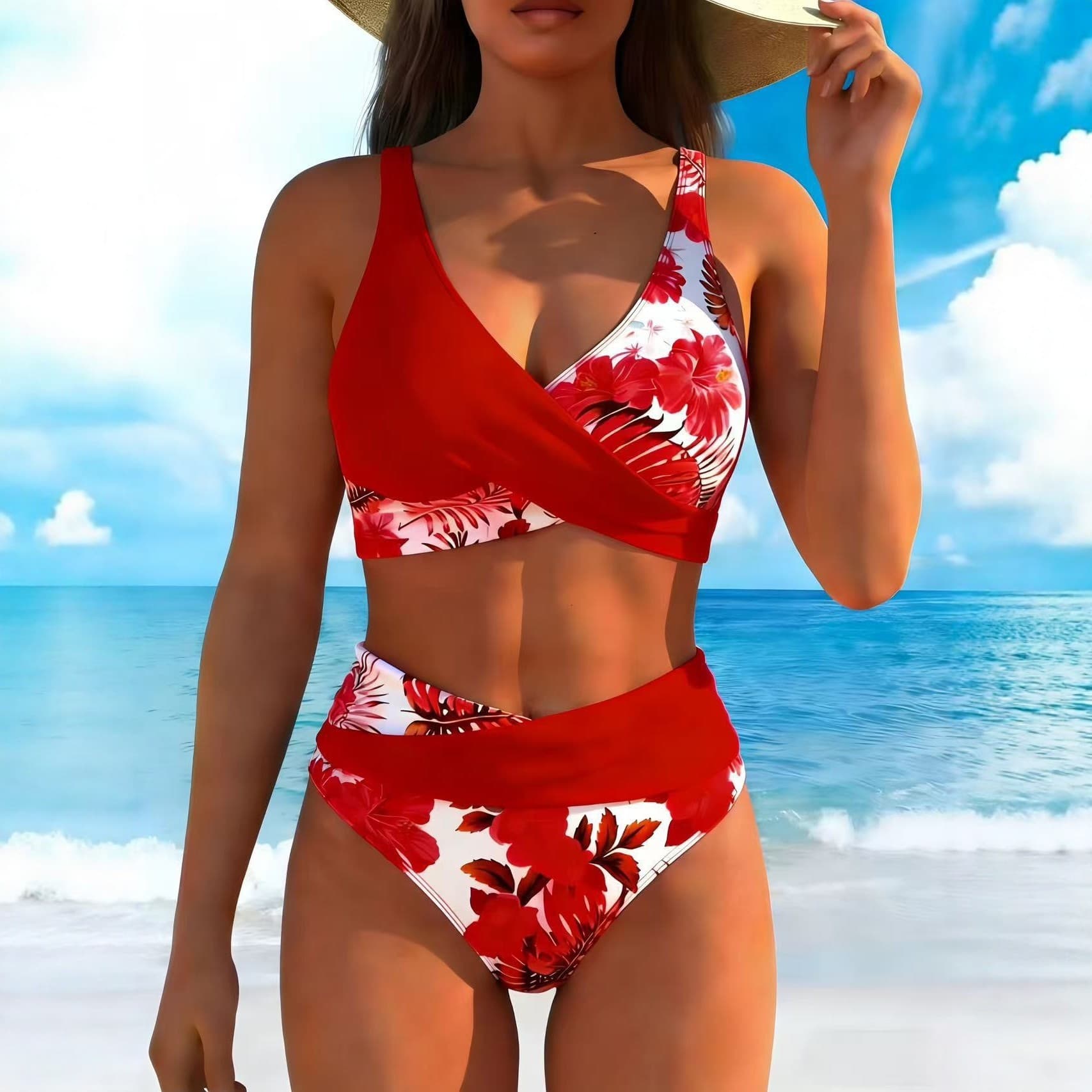 Conjunto De BiquíNi Casual Feminino Com Estampa Floral