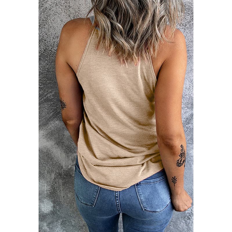 Blusa feminina casual, folgada e sem mangas 2