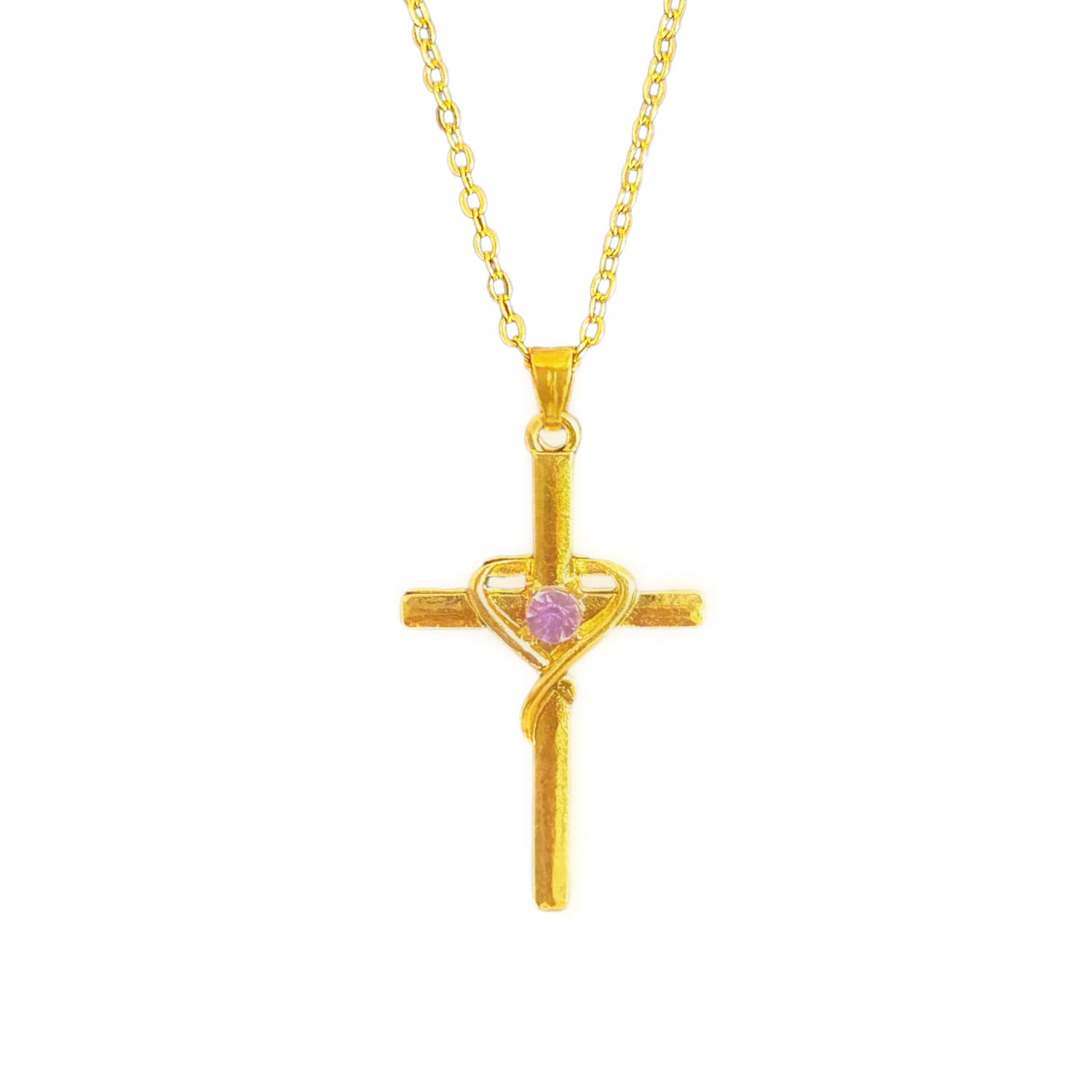 Colar Com Pingente De Cruz Em Formato De CoraçãO Cravejado De Diamantes, Perfeito Para A PáScoa.