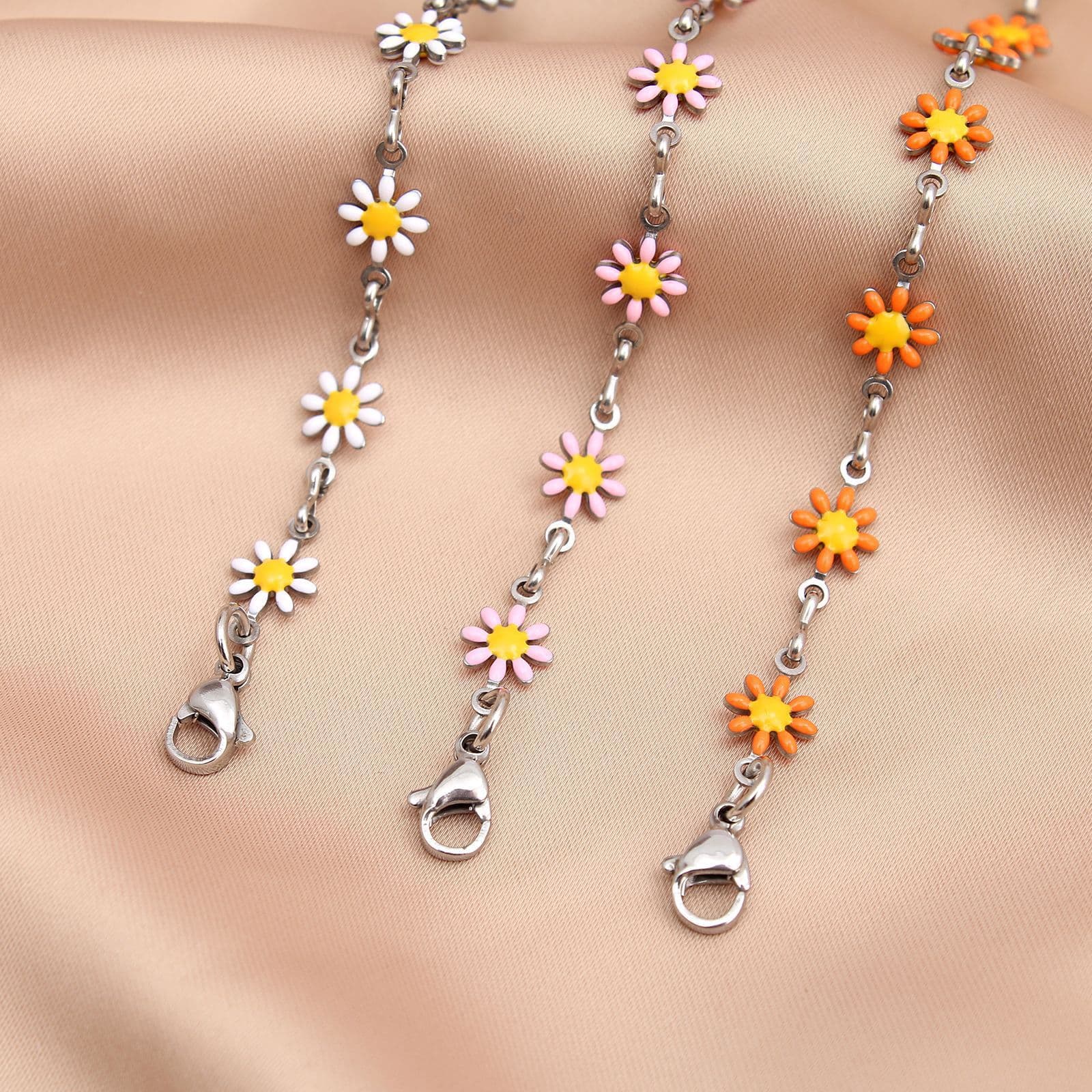 Bracelete pequena com flor nova para mulheres 4