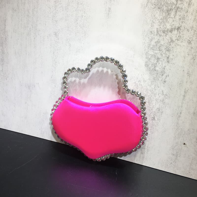 Nova bolsa de mão irregular com strass para mulheres 11