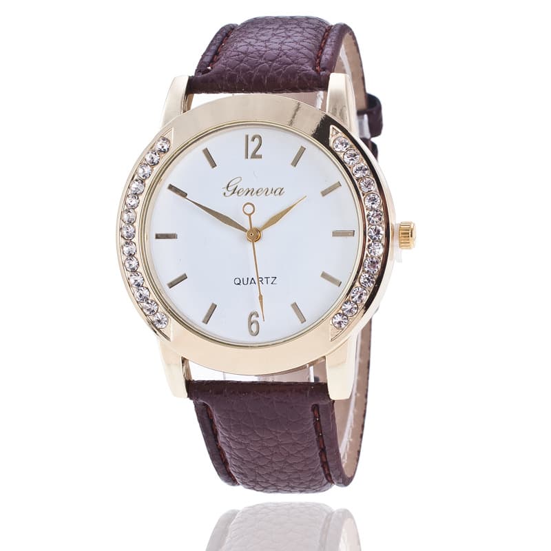 Relógio feminino Geneva Diamond Quartz.