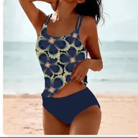 BiquíNi Vintage Estampado Com Fenda E Cintura Alta, Modelo Conservador.