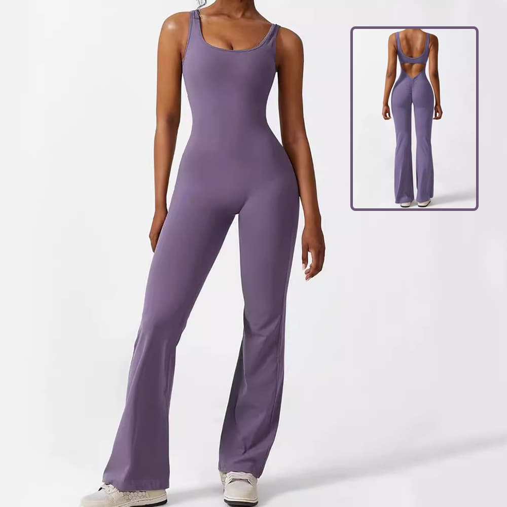 Feminino Sem Mangas Flare Jumpsuits Fitness Yoga Longo CalçAs