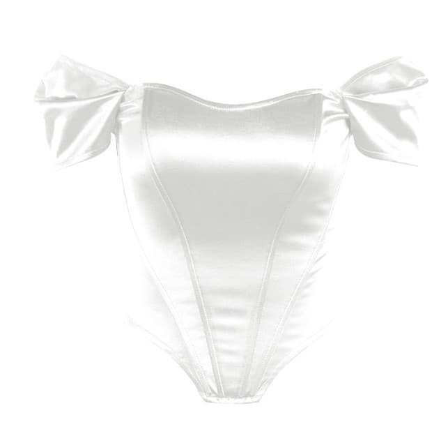 Top tomara que caia estilo corset espinha de peixe e blusa d 2