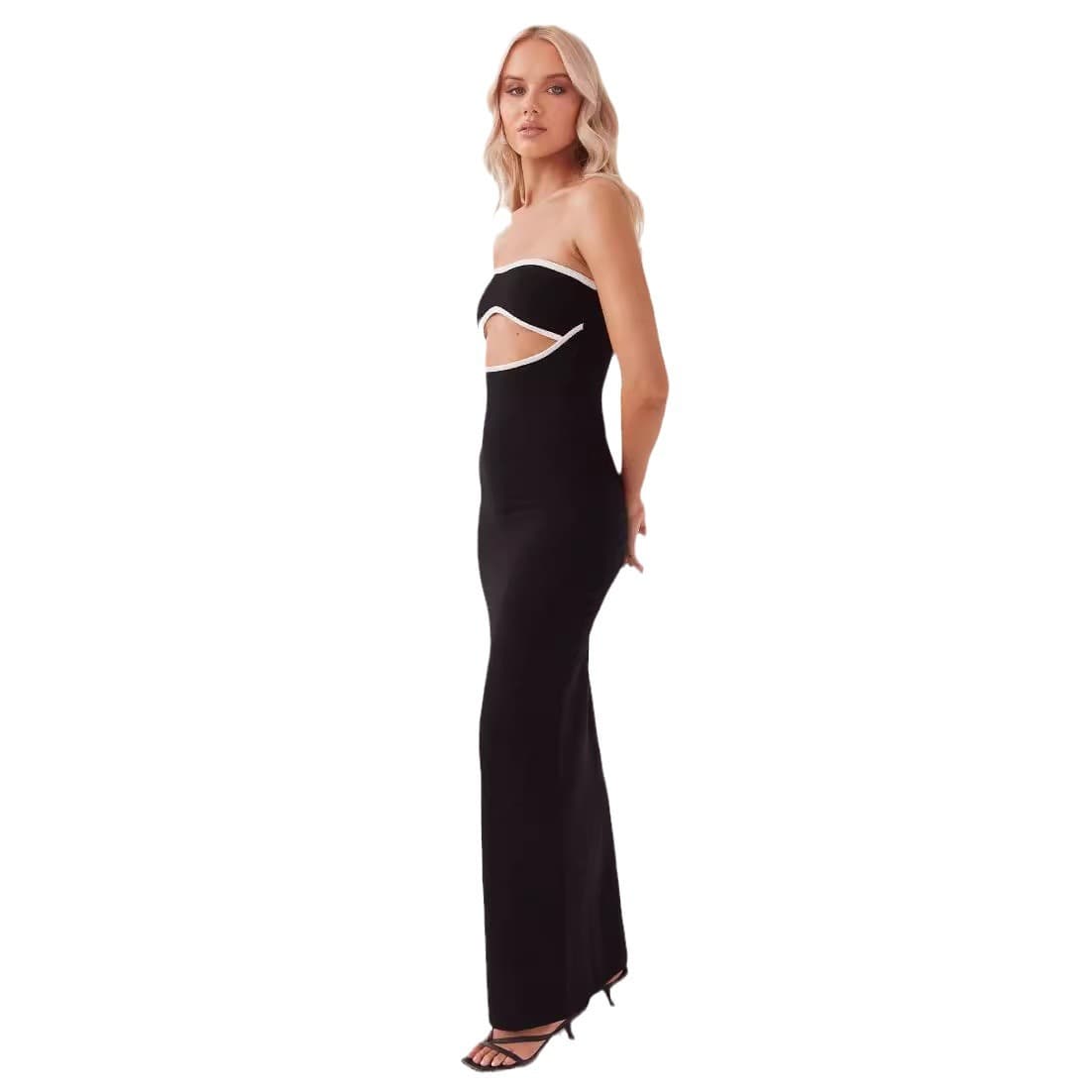 Vestido de malha tomara que caia feminino 5