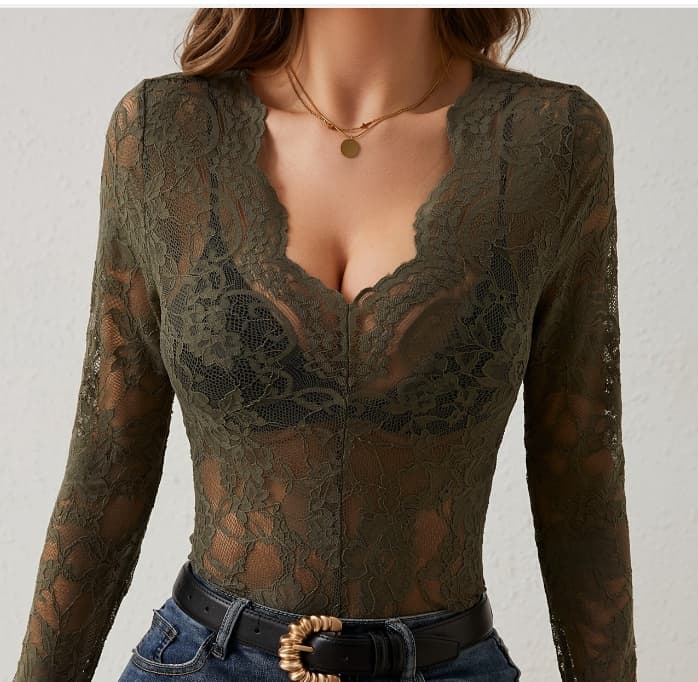 Novo top de renda floral para mulheres 6