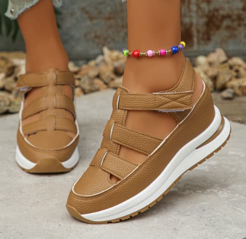 Sapatos Femininos RespiráVeis De VerãO Com Plataforma E Design Vazado Baotou.
