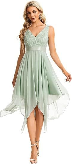 Vestido Em Chiffon Com Renda 2