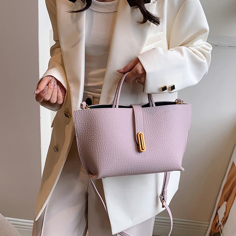 Bolsa de ombro INS com estampa de lichia, bolsa saco com zíper, bolsa tote de alta capacidade para mulheres.
