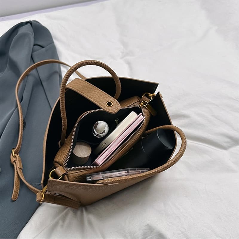 Bolsa de ombro INS com estampa de lichia, bolsa saco com zíper, bolsa tote de alta capacidade para mulheres. 4