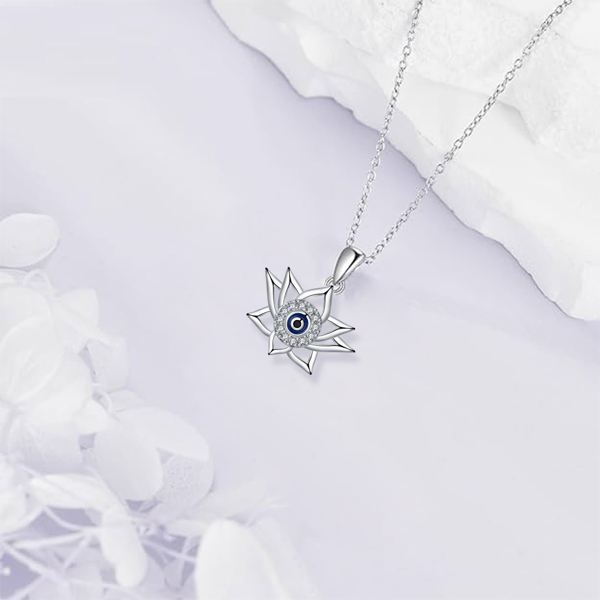 Colar Vintage Lotus Bottom Devil's Eye