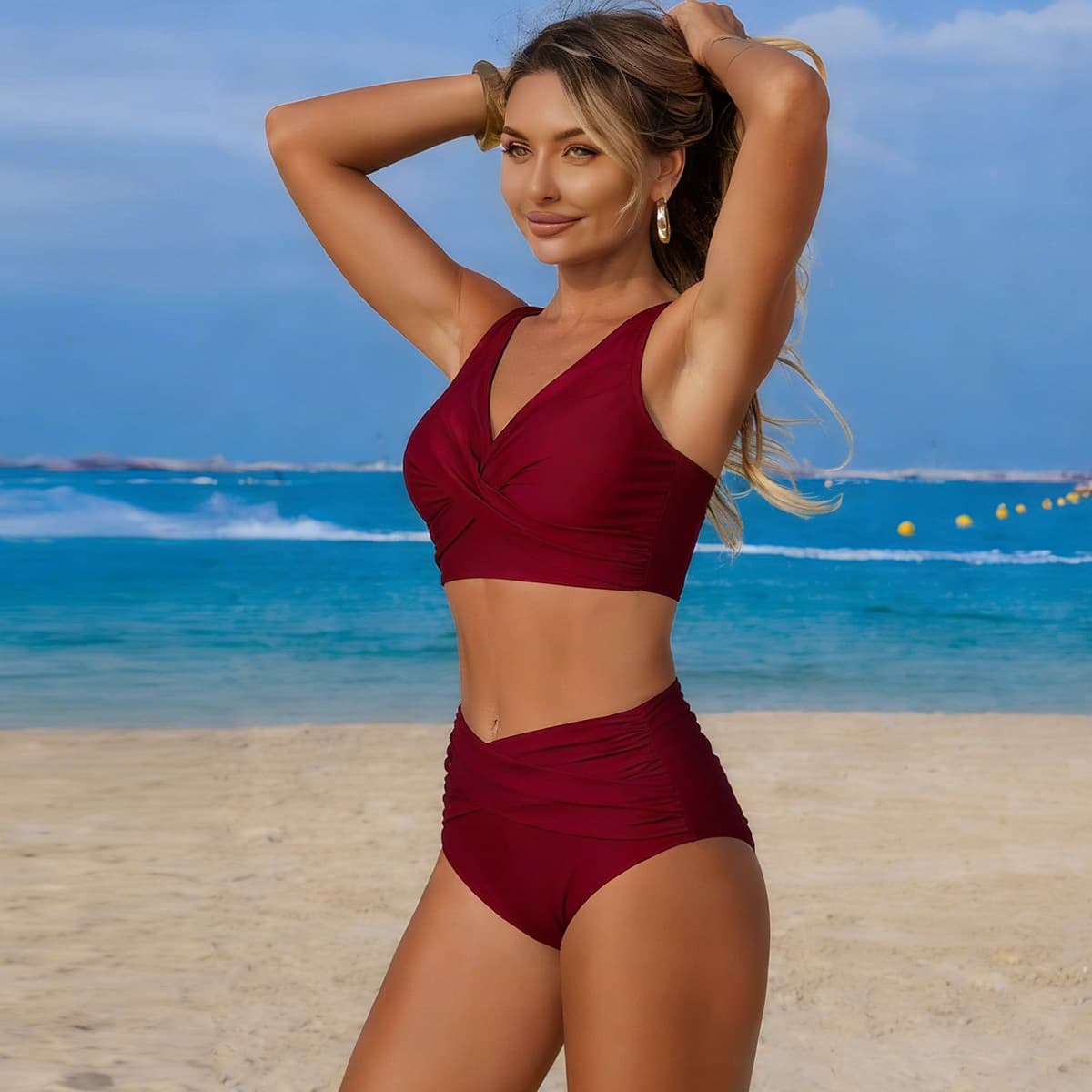 BiquíNi Sexy Com Fenda E Cintura Alta.