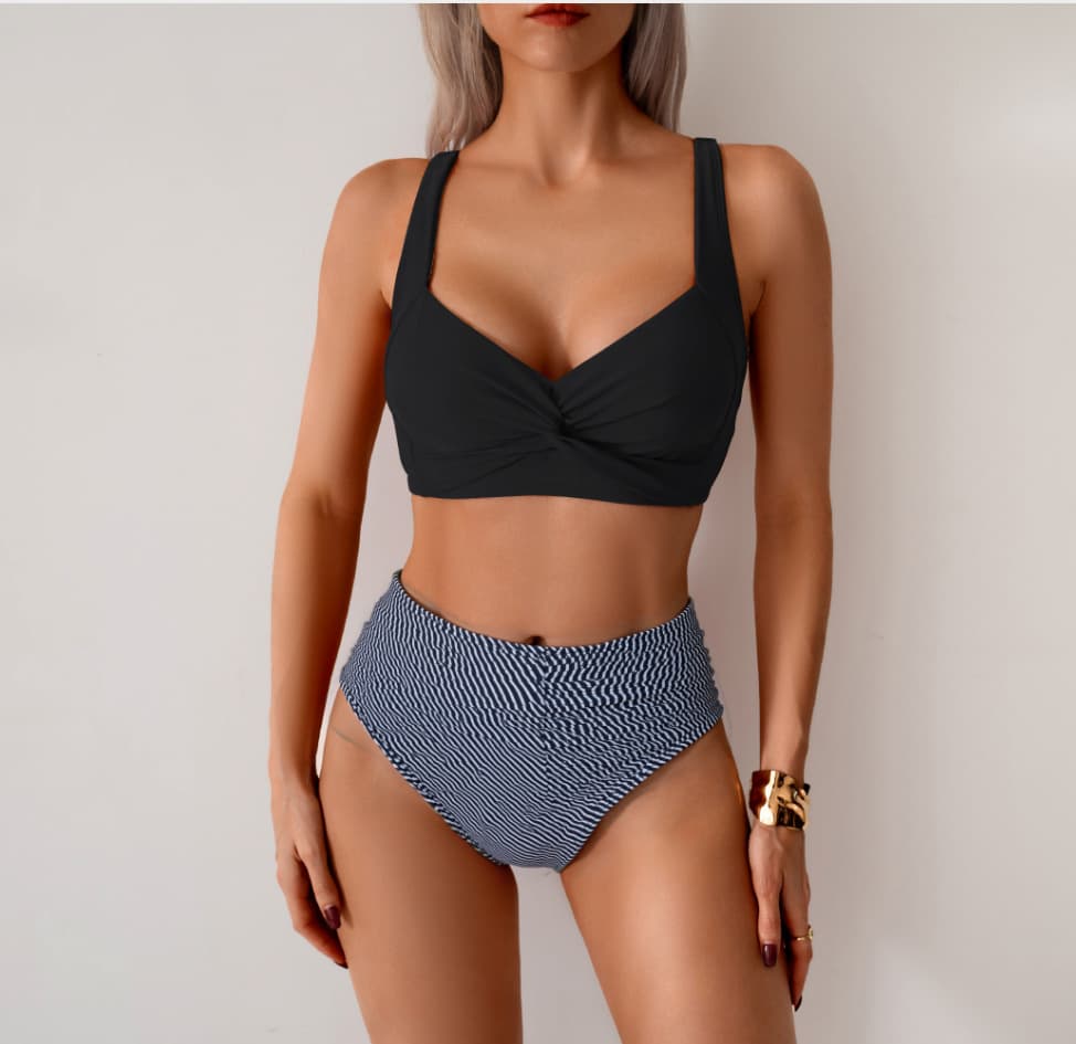 Maiô feminino sexy de cintura alta com fenda 5