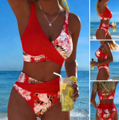 Conjunto De BiquíNi Casual Feminino Com Estampa Floral