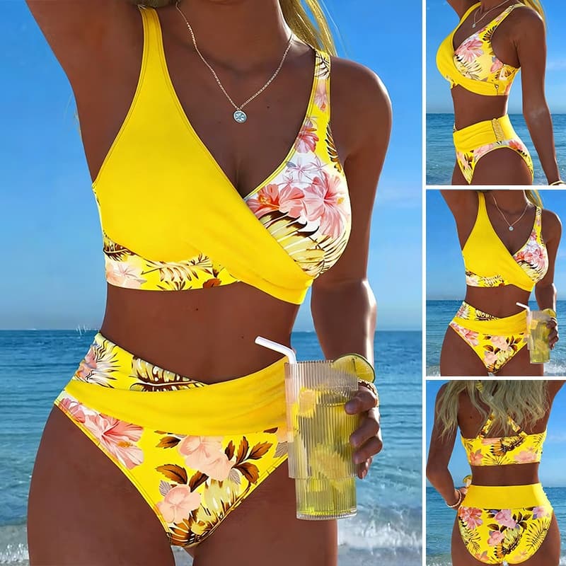 Conjunto De BiquíNi Casual Feminino Com Estampa Floral