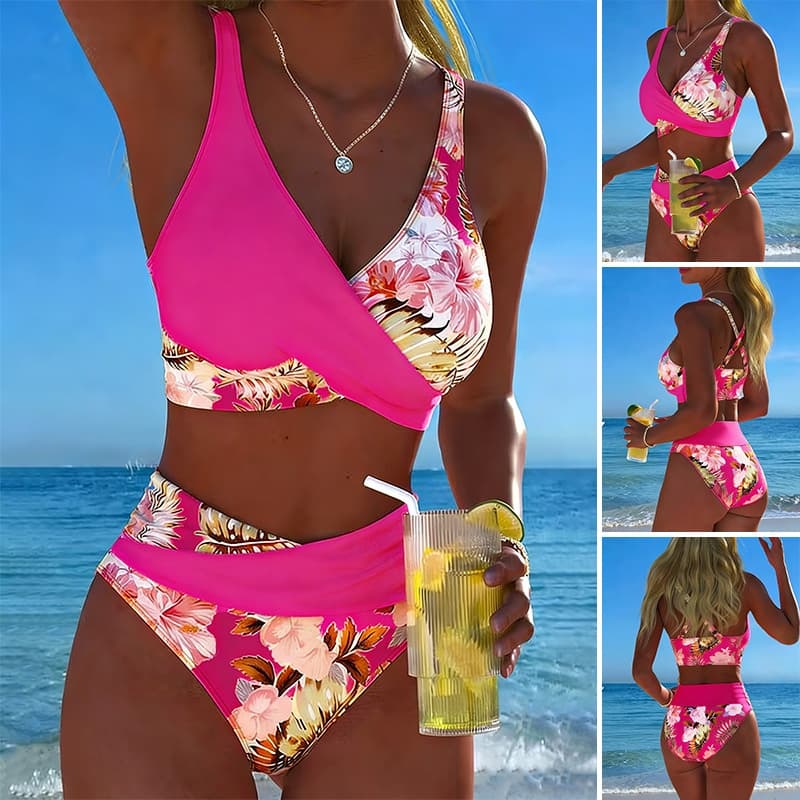 Conjunto De BiquíNi Casual Feminino Com Estampa Floral
