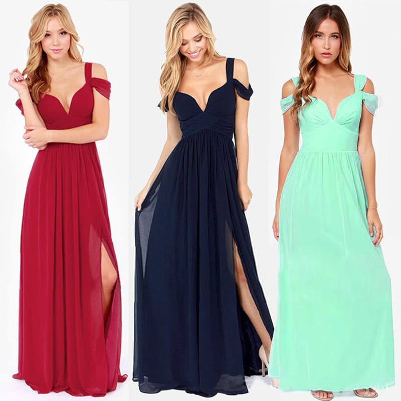 Longo Floor Length Elegante Greek Style Pleated Vestido